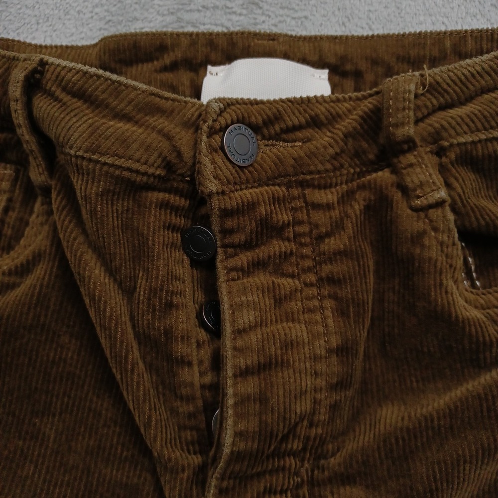 Habitual Pants Womens 10 Brown Corduroy Barrel Leg Preppy Modern - Picture 3 of 9